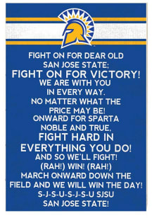 KH Sports Fan San Jose State Spartans 34x23 Fight Song Sign