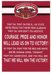 KH Sports Fan Jacksonville State Gamecocks 34x23 Fight Song Sign