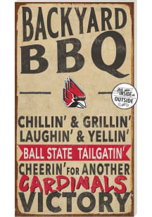 KH Sports Fan Ball State Cardinals 11x20 Indoor Outdoor BBQ Sign