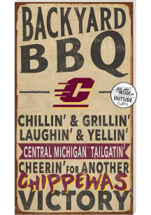KH Sports Fan Central Michigan Chippewas 11x20 Indoor Outdoor BBQ Sign