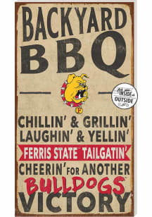 KH Sports Fan Ferris State Bulldogs 11x20 Indoor Outdoor BBQ Sign