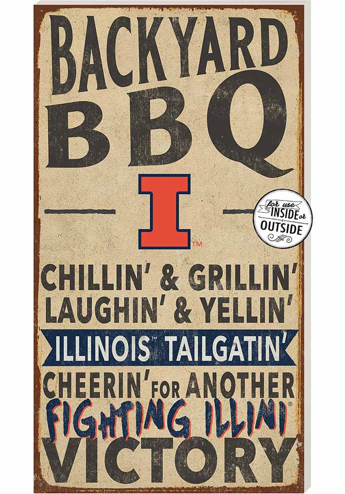 KH Sports Fan Illinois Fighting Illini 11x20 Indoor Outdoor BBQ Sign