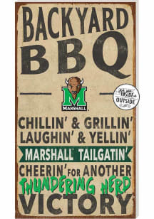 KH Sports Fan Marshall Thundering Herd 11x20 Indoor Outdoor BBQ Sign