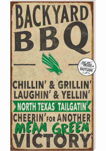 KH Sports Fan North Texas Mean Green 11x20 Indoor Outdoor BBQ Sign