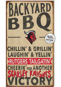 Red Rutgers Scarlet Knights 11x20 Indoor Outdoor BBQ Sign