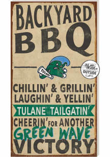 KH Sports Fan Tulane Green Wave 11x20 Indoor Outdoor BBQ Sign