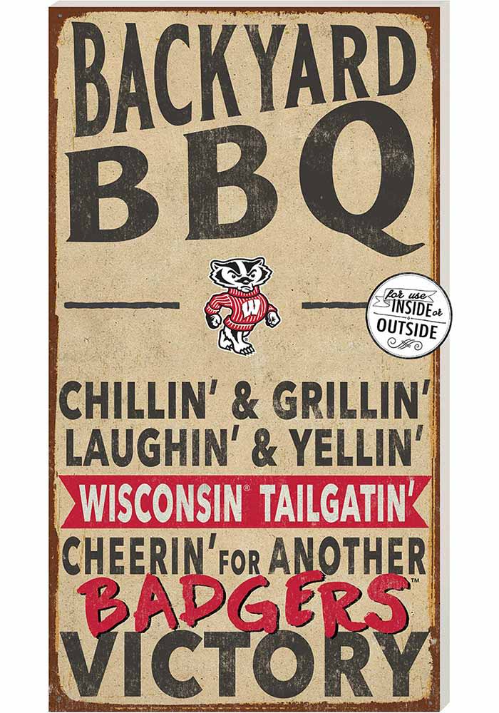KH Sports Fan Wisconsin Badgers 11x20 Indoor Outdoor BBQ Sign