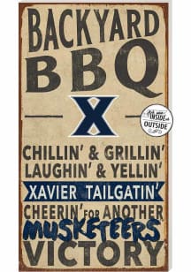 KH Sports Fan Xavier Musketeers 11x20 Indoor Outdoor BBQ Sign