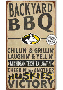 KH Sports Fan Michigan Tech Huskies 11x20 Indoor Outdoor BBQ Sign