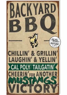 KH Sports Fan Cal Poly Mustangs 11x20 Indoor Outdoor BBQ Sign