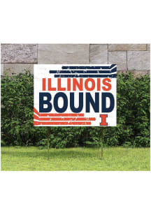 Orange Illinois Fighting Illini 18x24 Retro School Bound Yard Sign