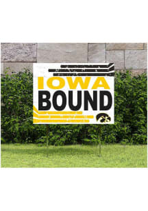 Black Iowa Hawkeyes 18x24 Retro School Bound Yard Sign