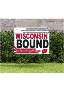 Red Wisconsin Badgers 18x24 Retro School Bound Yard Sign