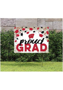 Red Wisconsin Badgers 18x24 Confetti Yard Sign