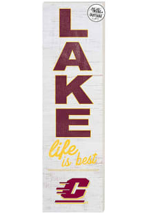 KH Sports Fan Central Michigan Chippewas 35x10 Lake Life is Best Indoor Outdoor Sign