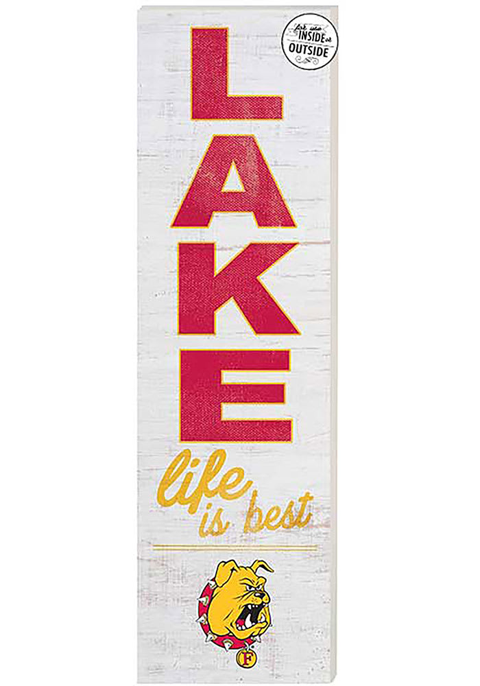 KH Sports Fan Ferris State Bulldogs 35x10 Lake Life is Best Indoor Outdoor Sign