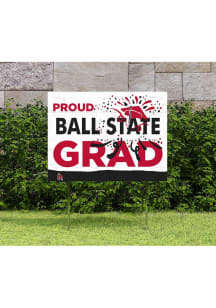 Ball State Cardinals 18x24 Proud Grad Logo Yard Sign