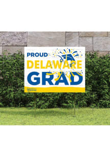Delaware Fightin' Blue Hens 18x24 Proud Grad Logo Yard Sign