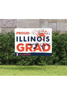 Illinois Fighting Illini 18x24 Proud Grad Logo Yard Sign