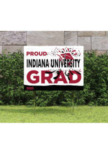 Red Indiana Hoosiers 18x24 Proud Grad Logo Yard Sign