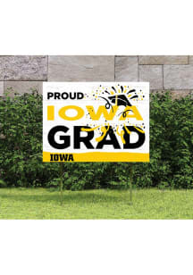 Black Iowa Hawkeyes 18x24 Proud Grad Logo Yard Sign