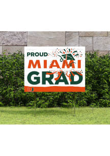 Miami Hurricanes 18x24 Proud Grad Logo Yard Sign