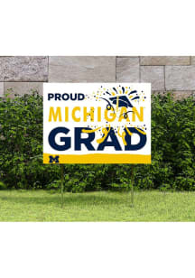 Michigan Wolverines 18x24 Proud Grad Logo Yard Sign