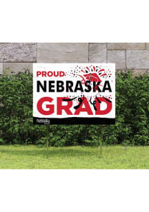 Red Nebraska Cornhuskers 18x24 Proud Grad Logo Yard Sign