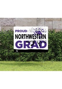 Purple Northwestern Wildcats 18x24 Proud Grad Logo Yard Sign
