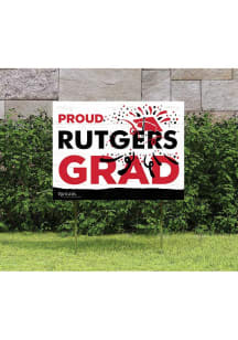 Red Rutgers Scarlet Knights 18x24 Proud Grad Logo Yard Sign