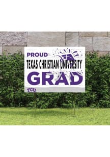 TCU Horned Frogs 18x24 Proud Grad Logo Yard Sign