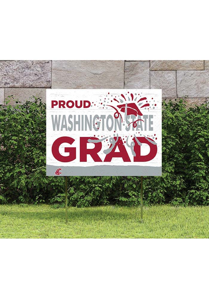 Washington State Cougars 18x24 Proud Grad Logo Yard Sign