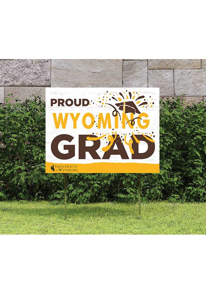 Wyoming Cowboys 18x24 Proud Grad Logo Yard Sign