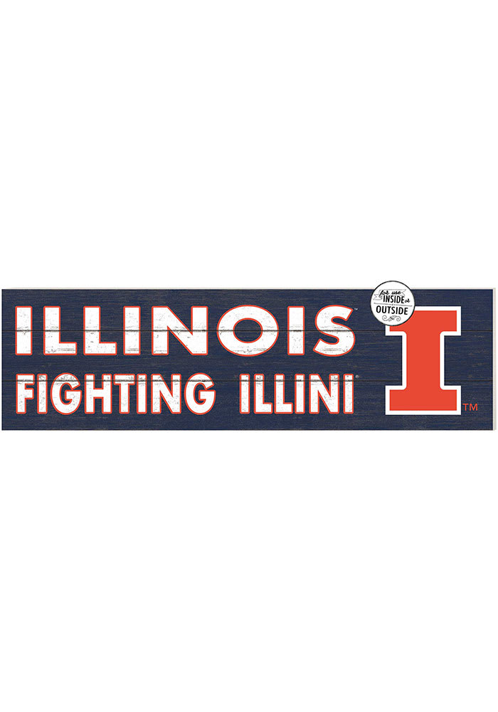 KH Sports Fan Illinois Fighting Illini 35x10 Indoor Outdoor Colored Logo Sign