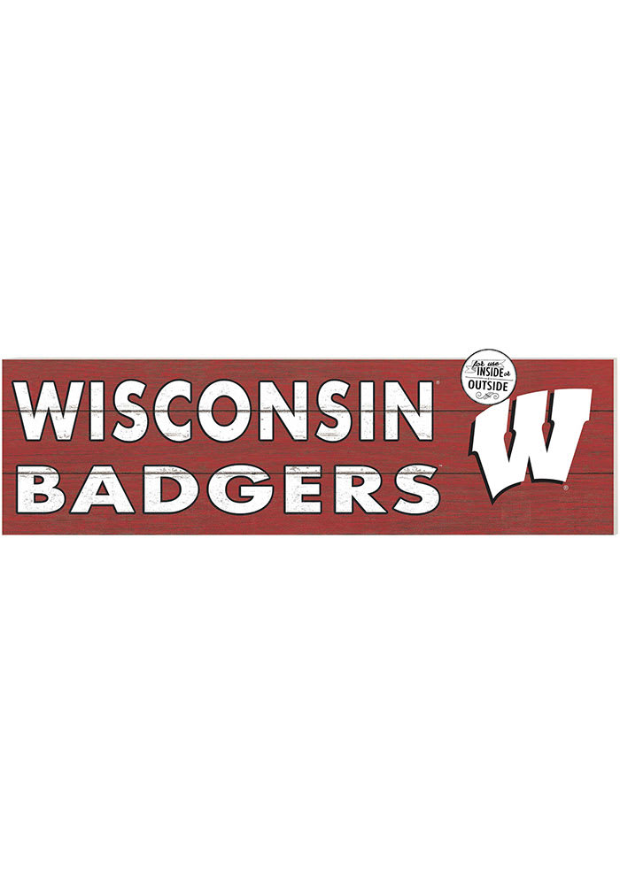 KH Sports Fan Wisconsin Badgers 35x10 Indoor Outdoor Colored Logo Sign