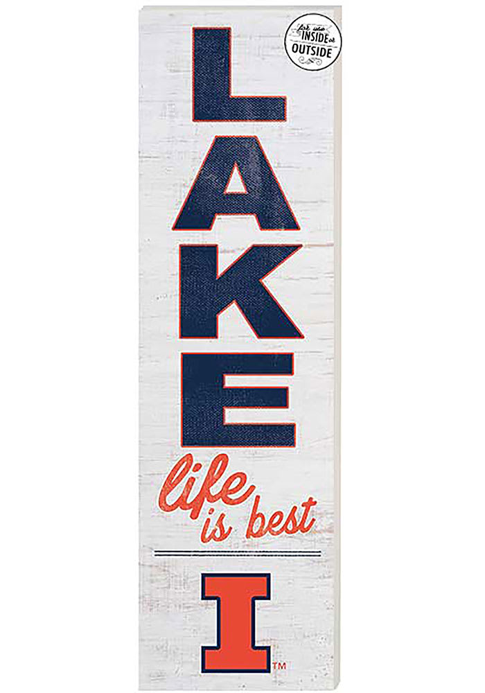 KH Sports Fan Illinois Fighting Illini 35x10 Lake Life is Best Indoor Outdoor Sign
