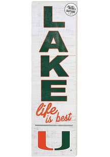 KH Sports Fan Miami Hurricanes 35x10 Lake Life is Best Indoor Outdoor Sign