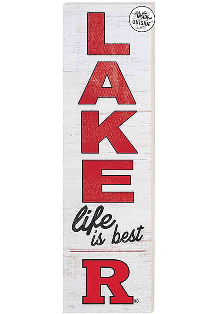 KH Sports Fan Rutgers Scarlet Knights 35x10 Lake Life is Best Indoor Outdoor Sign
