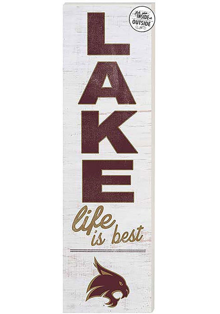 KH Sports Fan Texas State Bobcats 35x10 Lake Life is Best Indoor Outdoor Sign