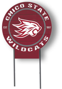 CSU Chico Wildcats KH Sports Fan 20x20 Color Logo Circle Yard Sign - Red