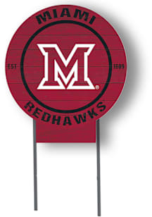 Miami RedHawks KH Sports Fan 20x20 Color Logo Circle Yard Sign - Red