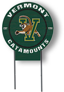 Vermont Catamounts KH Sports Fan 20x20 Color Logo Circle Yard Sign - Green