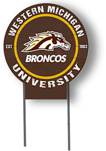 Western Michigan Broncos KH Sports Fan 20x20 Color Logo Circle Yard Sign - Brown