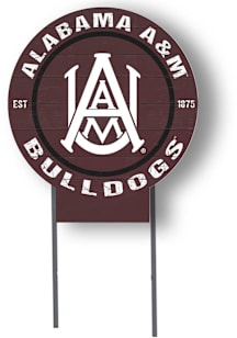 Alabama A&M Bulldogs KH Sports Fan 20x20 Color Logo Circle Yard Sign - Red