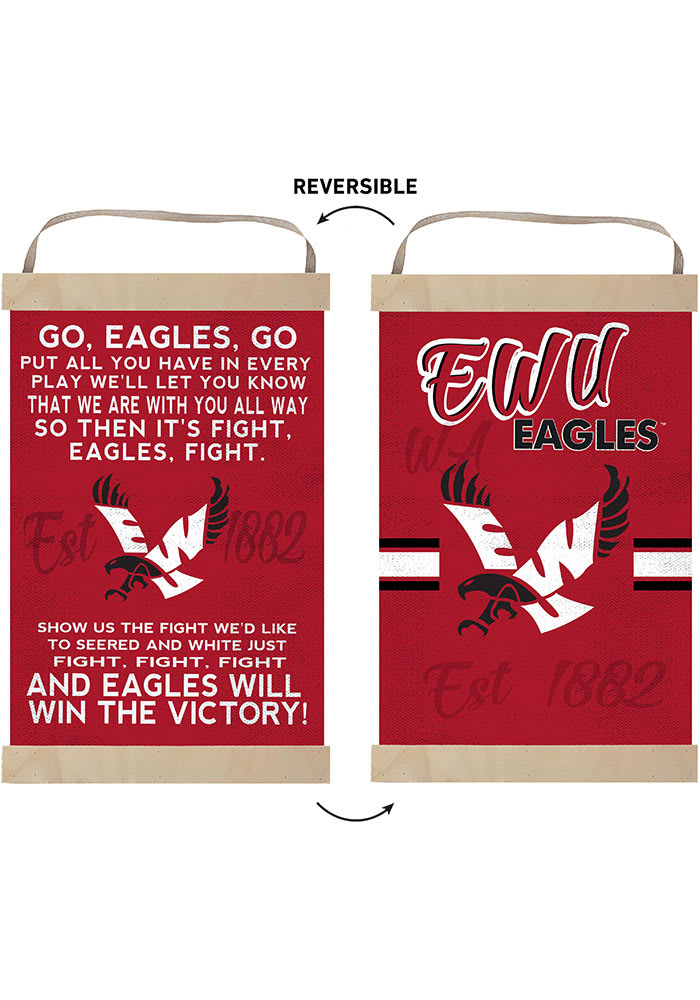KH Sports Fan Eastern Washington Eagles Fight Song Reversible Banner Sign