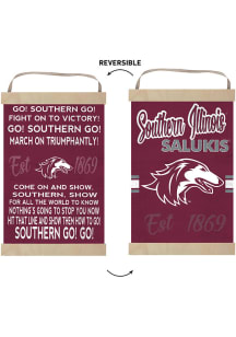 KH Sports Fan Southern Illinois Salukis Fight Song Reversible Banner Sign