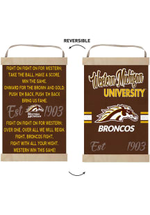 KH Sports Fan Western Michigan Broncos Fight Song Reversible Banner Sign