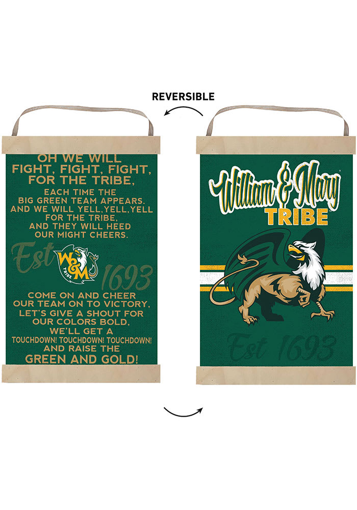 KH Sports Fan William & Mary Tribe Fight Song Reversible Banner Sign
