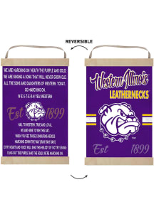 KH Sports Fan Western Illinois Leathernecks Fight Song Reversible Banner Sign