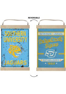 KH Sports Fan Southern University Jaguars Faux Rusted Reversible Banner Sign